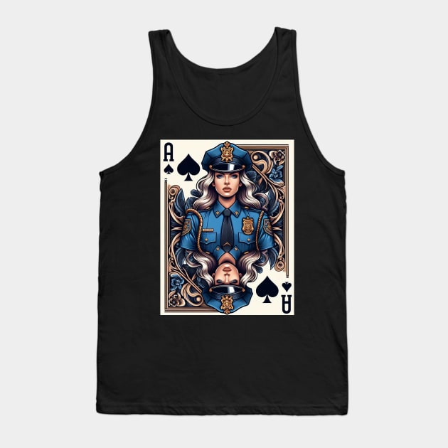 Policeman Playing Card Ace of Spades Tank Top by Dmytro